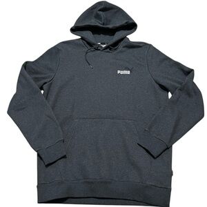 Puma Men's Embroidery Logo Hoodie dark‎ gray size medium drawstring pockets